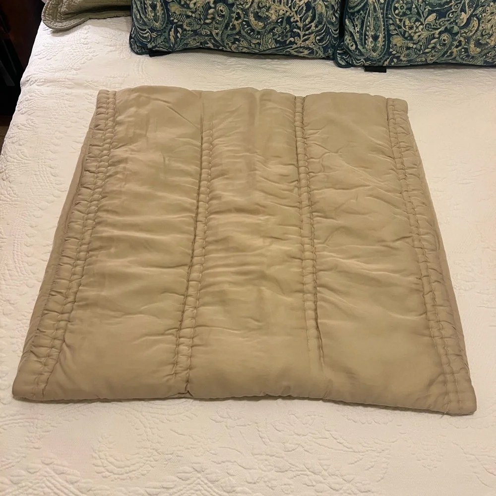 2 West Elm Neutral Quilted Tan Sham